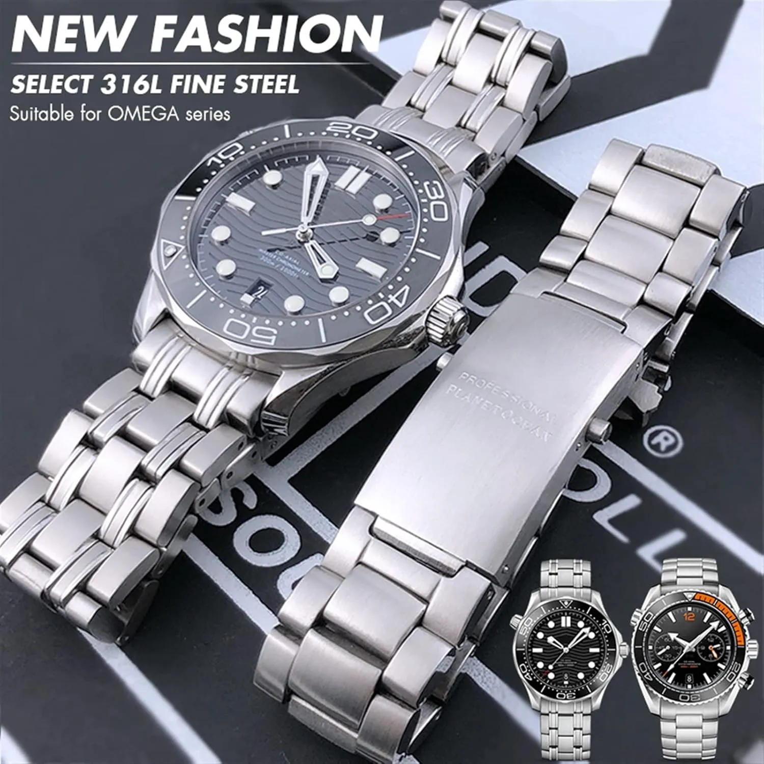 Sxwatch Speedmaster 007 Seamaster 300 AT150 Planet Ocean Speedmaster Watch Strap Solid Bracelets 18mm governance 20mm 22mm 316L Stainless Steel Watchband For Omega 