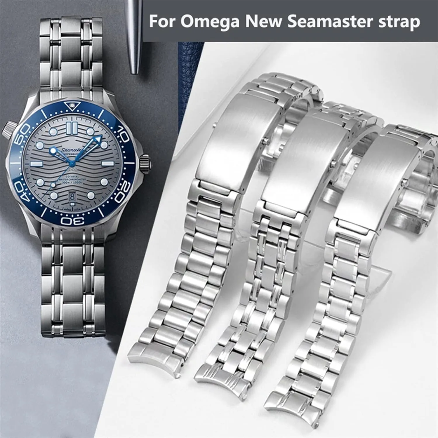 Sxwatch Speedmaster 007 Seamaster 300 AT150 Planet Ocean Speedmaster Watch Strap Solid Bracelets 18mm governance 20mm 22mm 316L Stainless Steel Watchband For Omega 