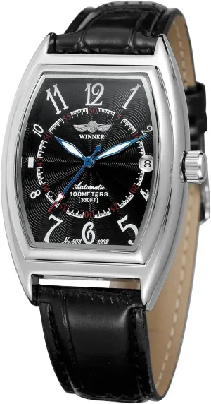 texture Business Watches FORSINING Mens Mechanical Watch Lumimious Simple Relojes Self Winding Watch for Men 