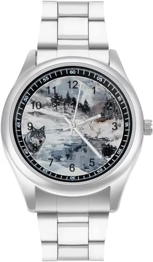 The Stream Casual Wrist Watches for Men Classic Business Dress Russia Maine awful aqueduct Watch Big Face for Work Gym Wolf Wolves by 