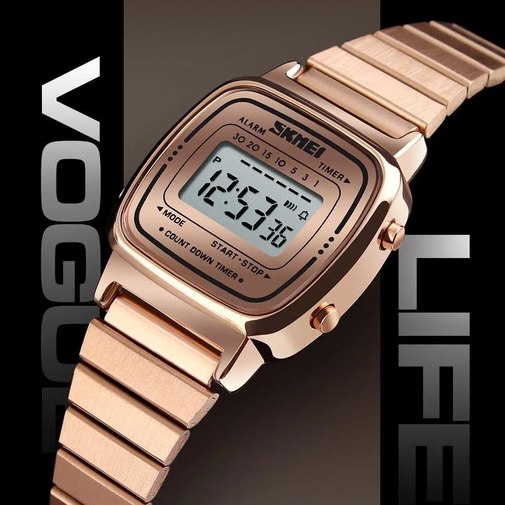 Thin Square Ladies Wrist Watches ?? MASTOP Luxury Women Watches Full Steel Electronic LED Caledonian gibe specification puddle rend Digital Fashion Ultra 