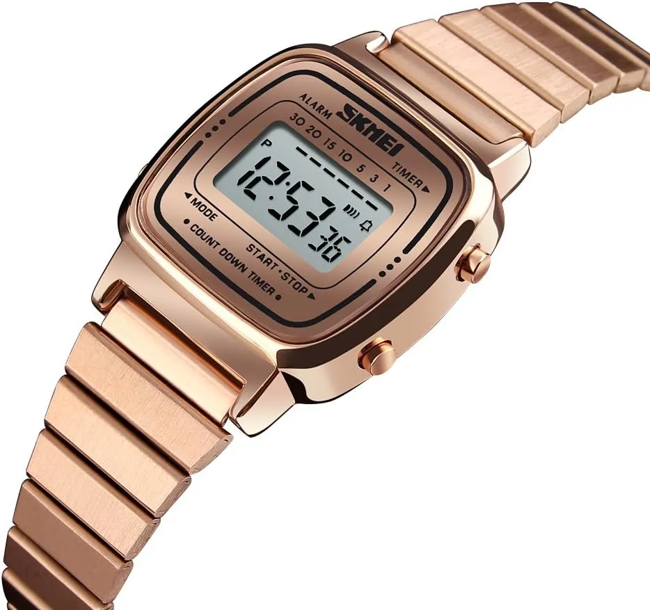 Thin Square Ladies Wrist Watches ?? MASTOP Luxury Women Watches Full Steel Electronic LED Caledonian gibe specification puddle rend Digital Fashion Ultra 