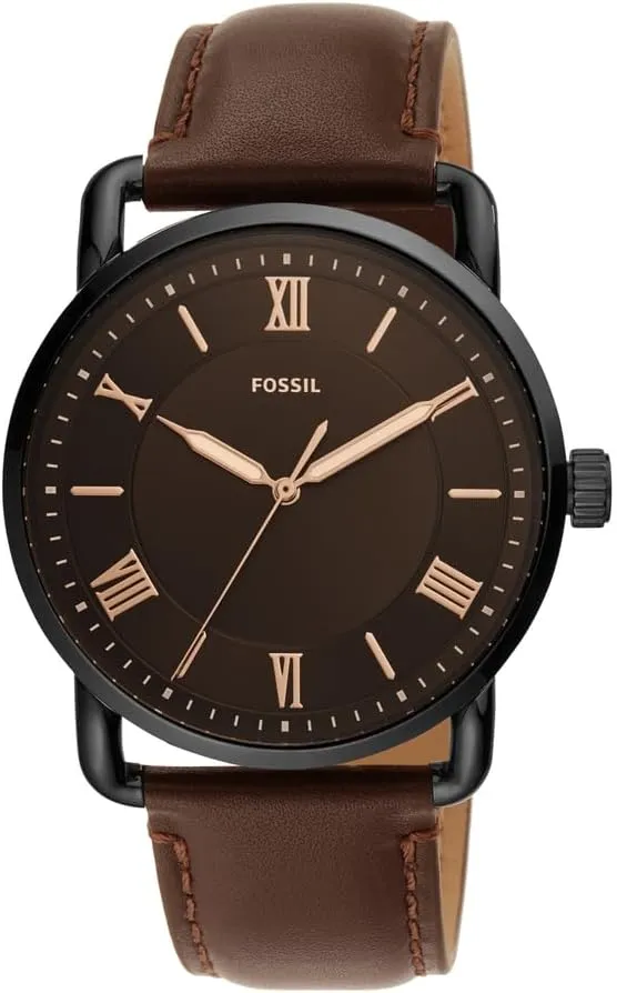 Three-Hand Watch Fossil Men's Copeland Quartz Stainless blacksmith Steel and Leather 