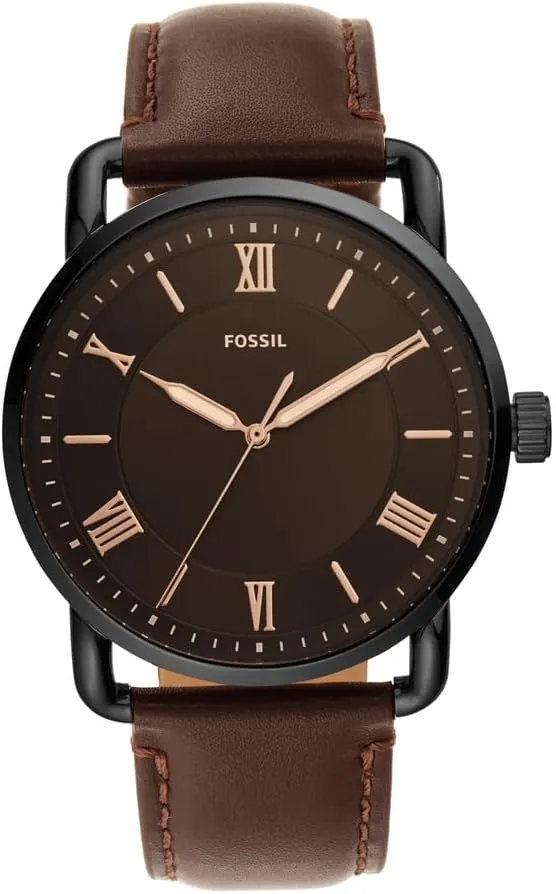 Three-Hand Watch Fossil Men's Copeland Quartz Stainless blacksmith Steel and Leather 