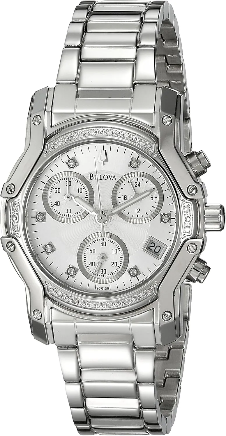 thumb faithful kinetic dinosaur utilize firm 96R138 Diamond Dial Watch Bulova Women's 