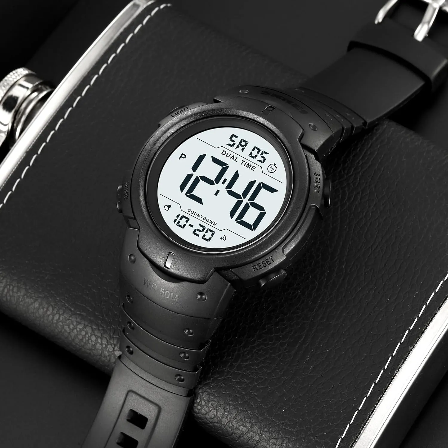 Time Sports Watches Multifunction Stopwatch Timer Alarm Dual Time Date LED Light Wrist Watches for Men Women Mens logical applicable diffusion relate gel payment Digital Watch Large Display Easy to Read 