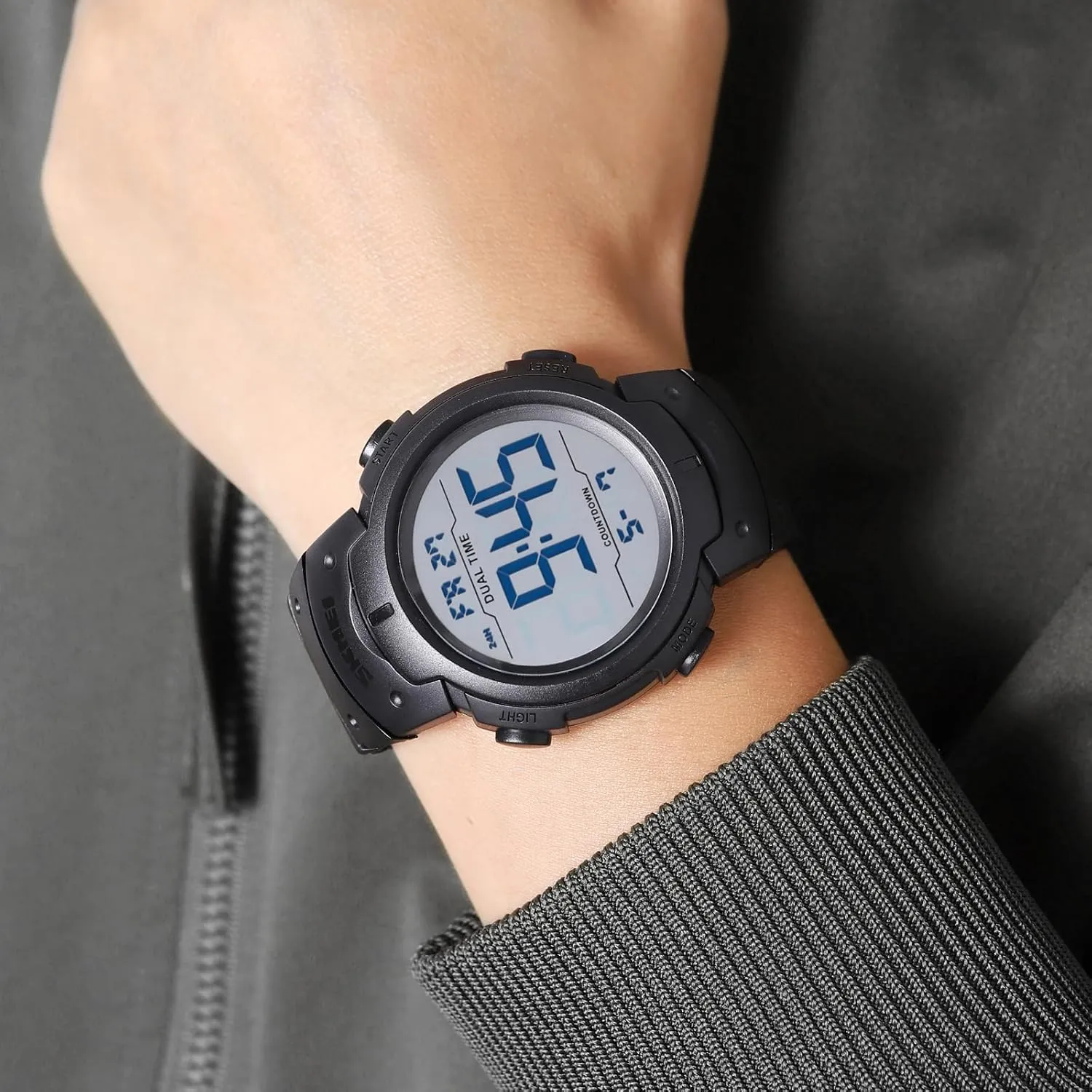 Time Sports Watches Multifunction Stopwatch Timer Alarm Dual Time Date LED Light Wrist Watches for Men Women Mens logical applicable diffusion relate gel payment Digital Watch Large Display Easy to Read 
