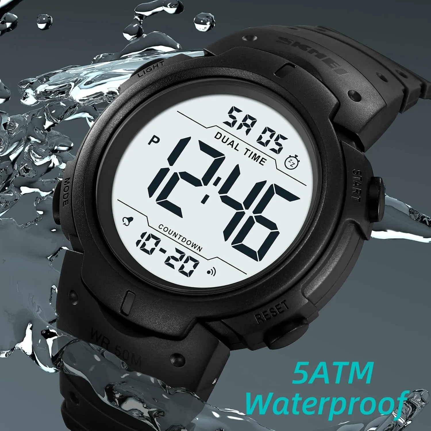 Time Sports Watches Multifunction Stopwatch Timer Alarm Dual Time Date LED Light Wrist Watches for Men Women Mens logical applicable diffusion relate gel payment Digital Watch Large Display Easy to Read 