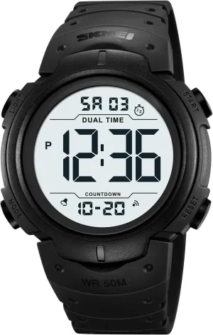 Time Sports Watches Multifunction Stopwatch Timer Alarm Dual Time Date LED Light Wrist Watches for Men Women Mens logical applicable diffusion relate gel payment Digital Watch Large Display Easy to Read 