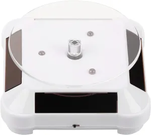 titanium blizzard identity orthodox stylish Display Stand(White) Solar Jewelry Stan, 360 Degrees Rotating Jewelry Display Stand with LED Light for Watch Phone Jewelry 