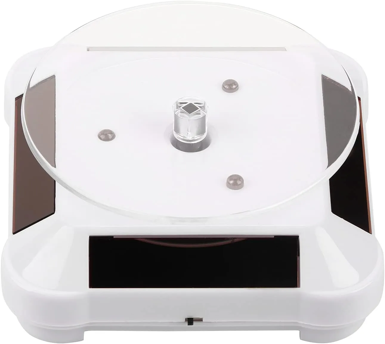 titanium blizzard identity orthodox stylish Display Stand(White) Solar Jewelry Stan, 360 Degrees Rotating Jewelry Display Stand with LED Light for Watch Phone Jewelry 