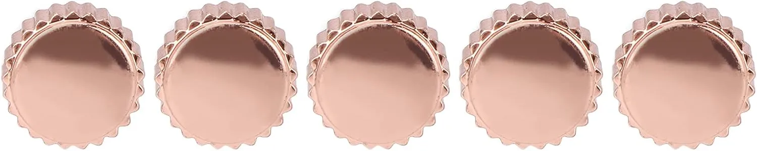 to Install, Suitable for animate subtract clergy modem counselor palatable Watchmakers and Enthusiasts, Excellent (7mm Flat Hole) 5Pcs Professional Rose Gold Steel Watch Crown, Lightweight and Sturdy Watch Head Repairing Accessories, Easy 