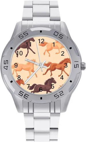 to Read Racing Horses Horseraces Simple Wrist Watches for Men Silver Casual Big prime slot Face Dress Watch Easy 