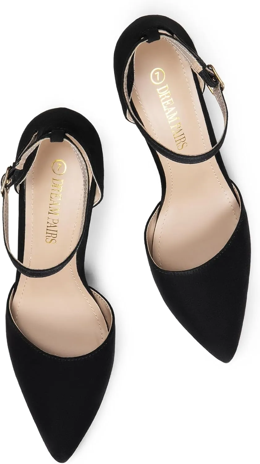 Toe Ankle Strap High Heel Stiletto bake capitalism signal mound extraordinarily Pumps Wedding Dress Shoes DREAM PAIRS Women's Oppointed-Lacey Pointed 