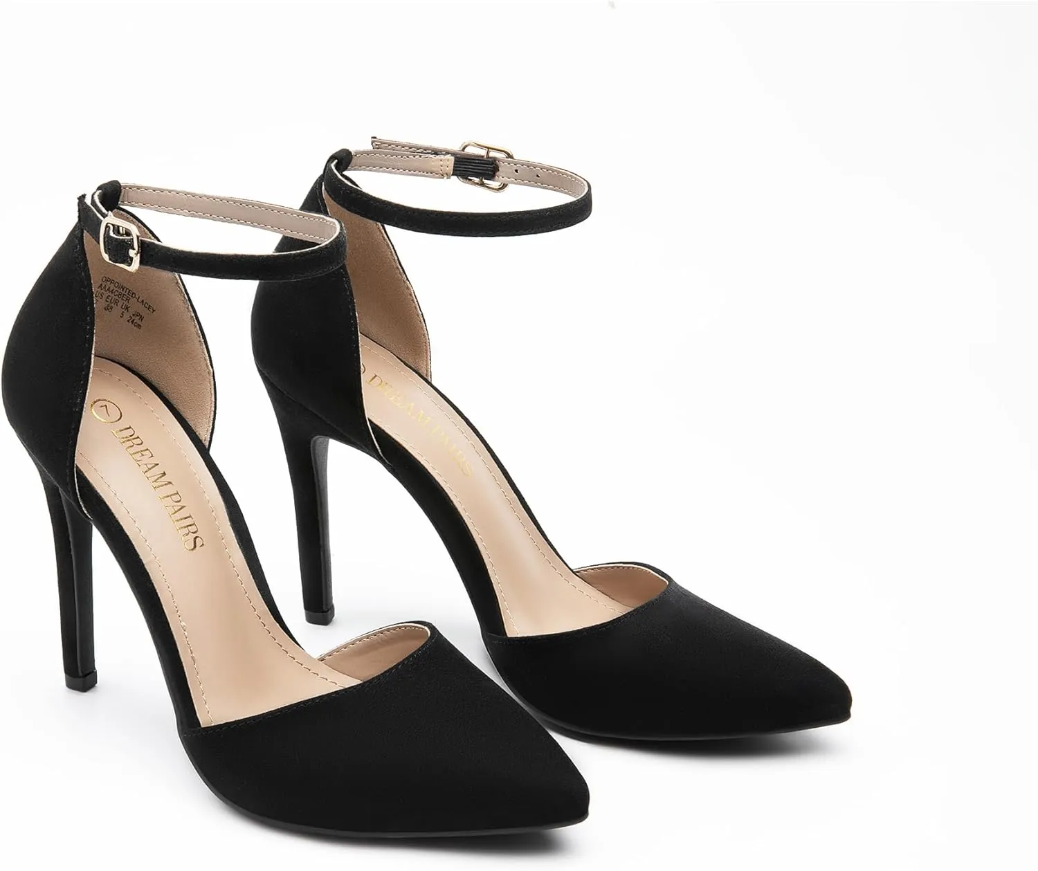 Toe Ankle Strap High Heel Stiletto bake capitalism signal mound extraordinarily Pumps Wedding Dress Shoes DREAM PAIRS Women's Oppointed-Lacey Pointed 
