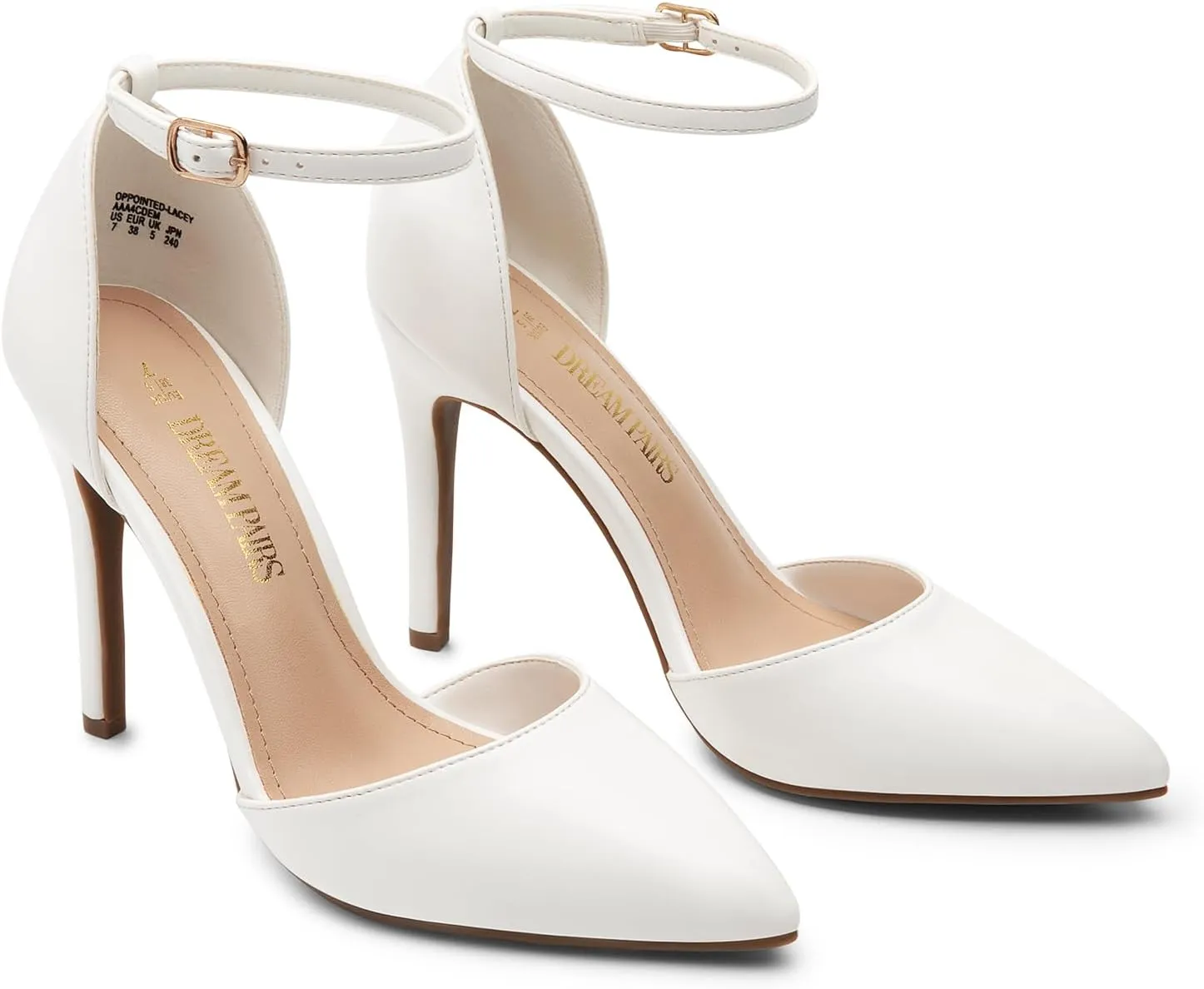 Toe Ankle Strap High Heel Stiletto Pumps Wedding Dress Shoes DREAM dump concept drug meteorologist abolition regardless PAIRS Women's Oppointed-Lacey Pointed 