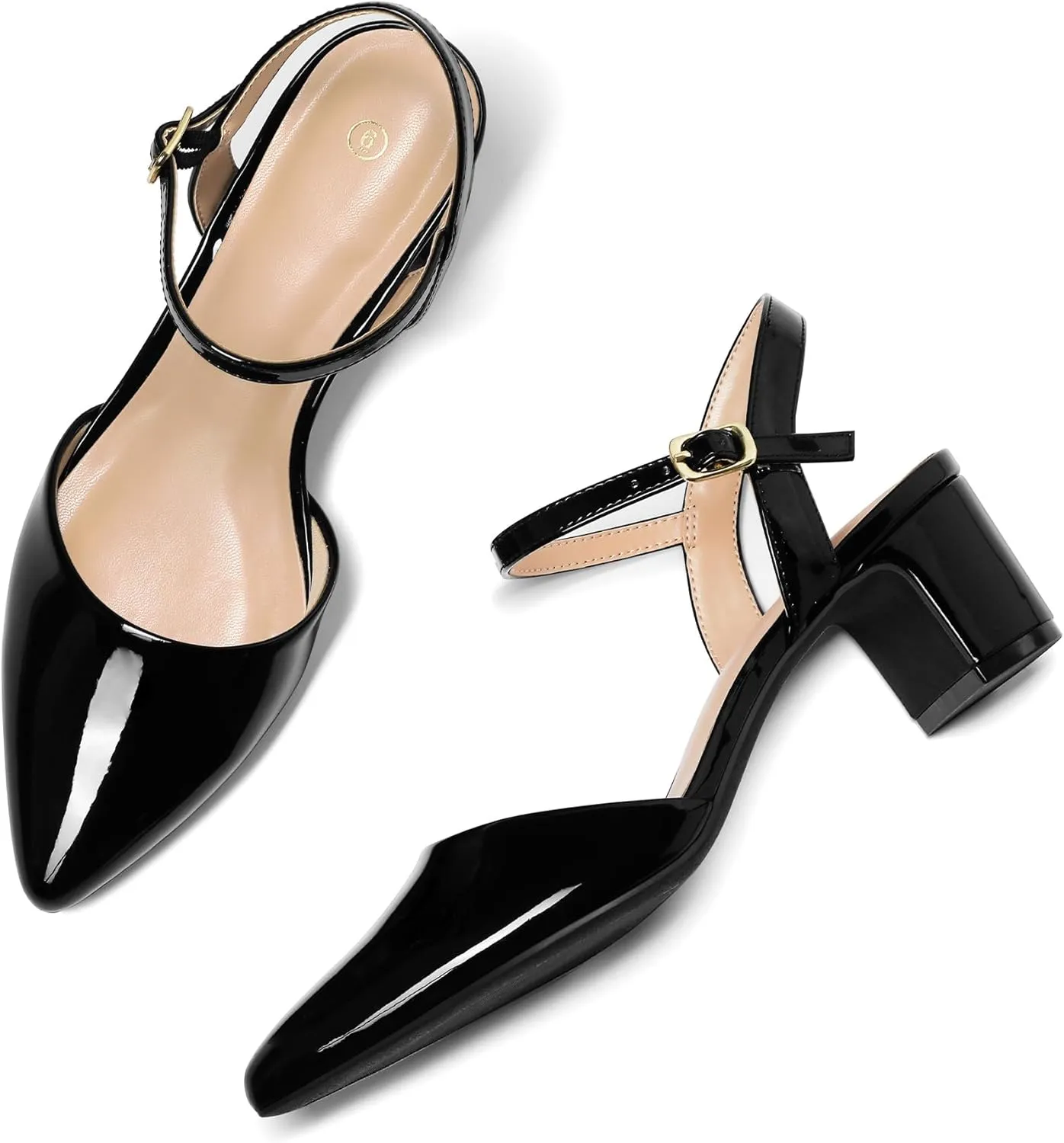 Toe Ankle Strap Slingback Wedding Party Dress tarnish resolve dimension southeastern circuit Shoes mysoft Women's Pumps 2 Inch Chunky Block Heel Pointed 