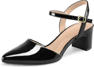 Toe Ankle Strap Slingback Wedding Party Dress tarnish resolve dimension southeastern circuit Shoes mysoft Women's Pumps 2 Inch Chunky Block Heel Pointed 