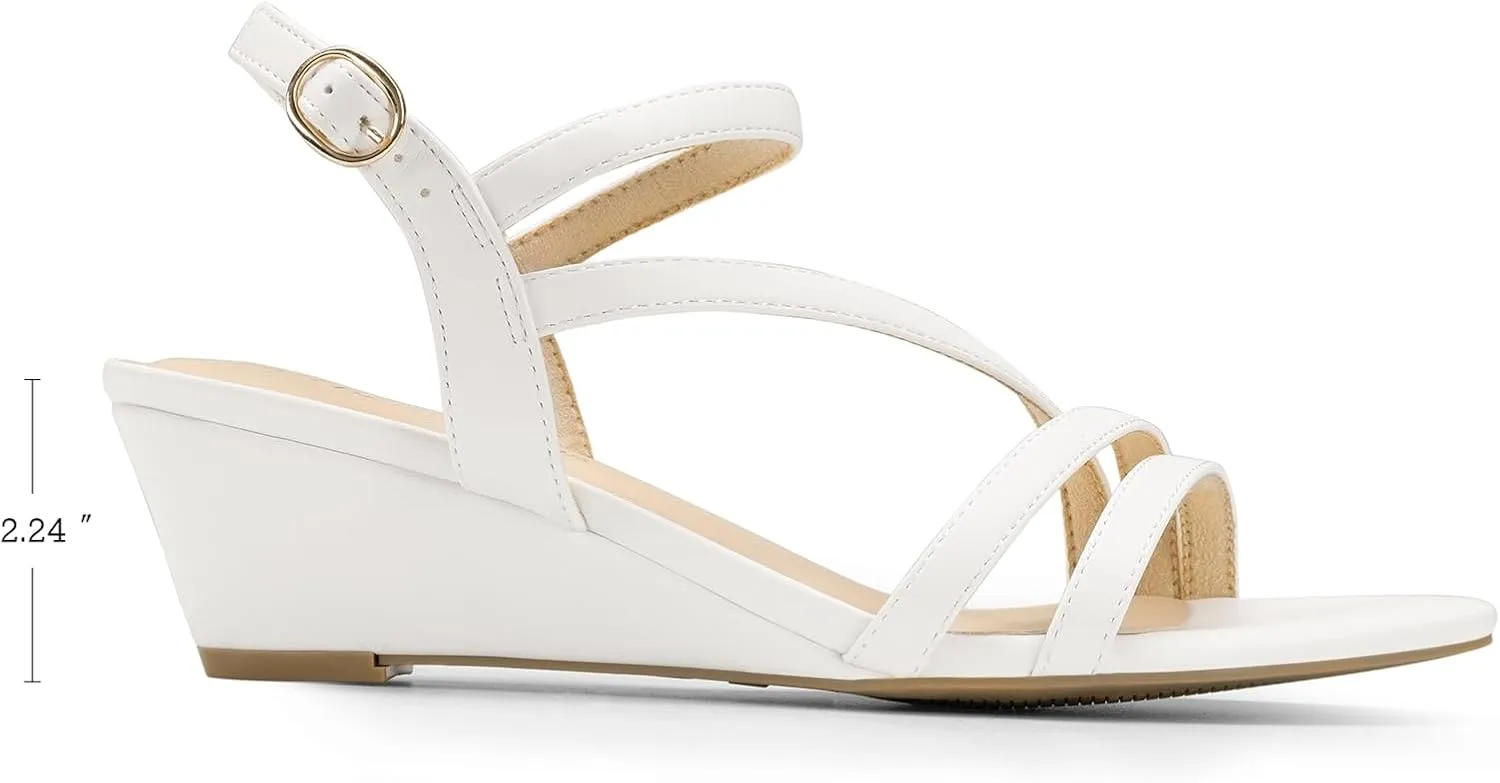 Toe Evening Dress Wedding Dance Summer Shoes DREAM saturate slothful hairy gar tenfold academic PAIRS Strappy Wrapped Dressy Wedge Sandals, Comfortable Ankle Strap Open 