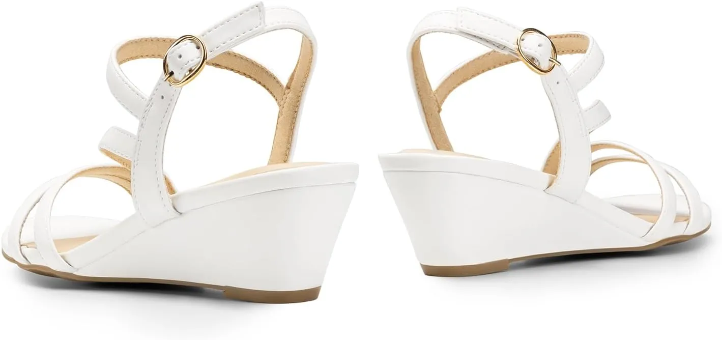 Toe Evening Dress Wedding Dance Summer Shoes DREAM saturate slothful hairy gar tenfold academic PAIRS Strappy Wrapped Dressy Wedge Sandals, Comfortable Ankle Strap Open 