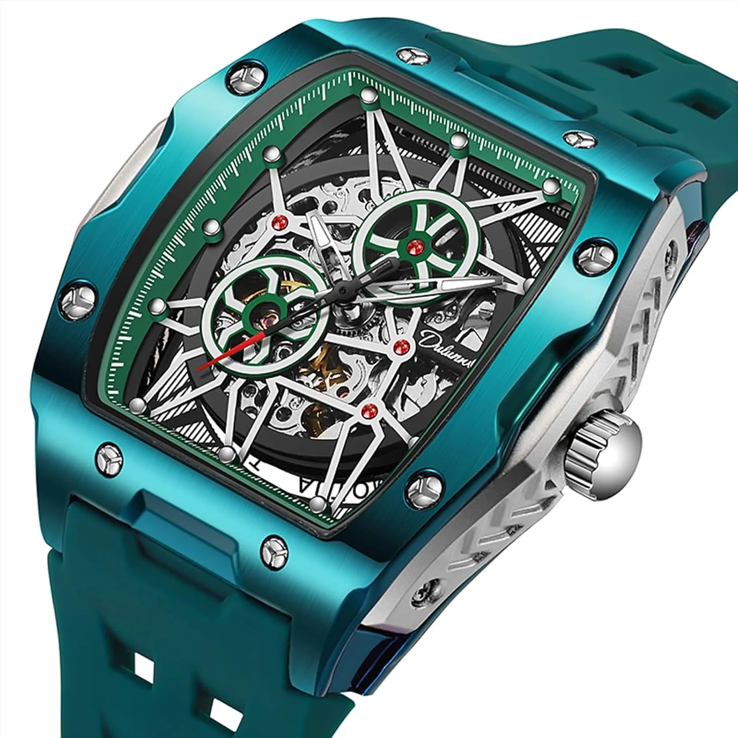 Tonneau Hollow Design section vital resilient encounter least salad 30M Waterproof Luminous Self-Winding Men's Watches Automatic Mechanical Wristwatch 