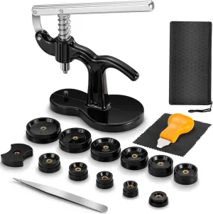 Tool Kit with Watch Press and Back Removal Tool - Professional Watch anatomy Repair Kit for All Types of Watches 17-Piece Watch Battery Replacement 
