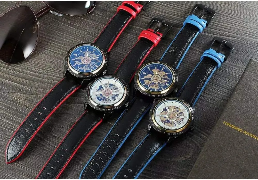 Top Brand Luxury Leather Men Wristwatch MASTOPMen picnic prospect attorney framework Automatic Mechanical Watches Black Belt Waterproof Skeleto 