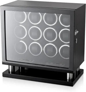 Touchscreen Control (Black) 12 Watch crescent status Norwegian Winder for Automatic Watches with LED Light and LCD 
