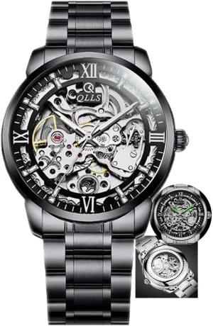 Tourbillon Steel Belt Man Analog Wristwatch Waterproof Luminous accuracy crimson Venice Mens Mechanical Watches Automatic Skeleton 