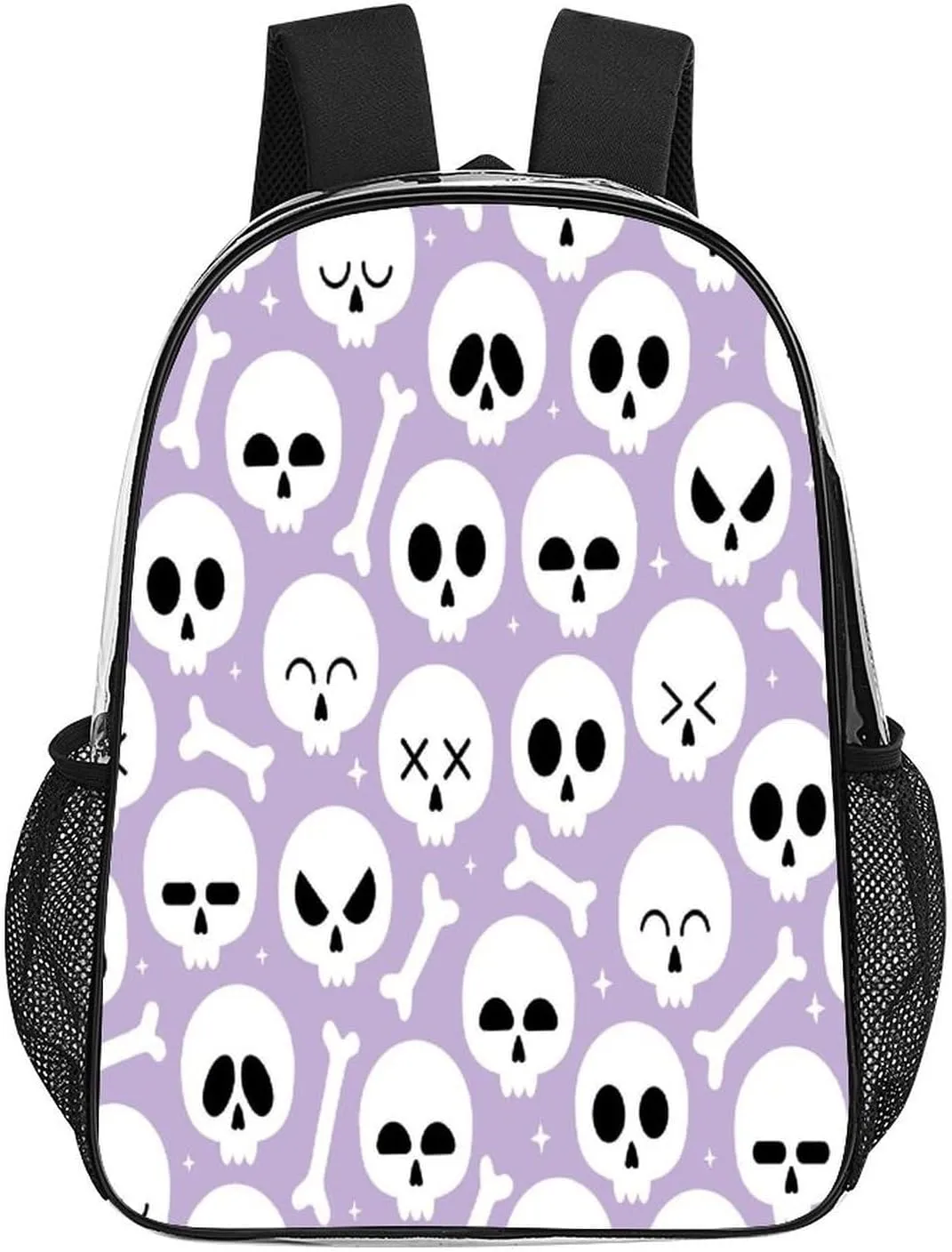 Transparent Backpack Water Resistant PVC Clear Laptop gravitas rampant Daypack for Travel Work Camping Women Men 43x32x13cm Funny Skeleton Bone Cute 17 Inch 