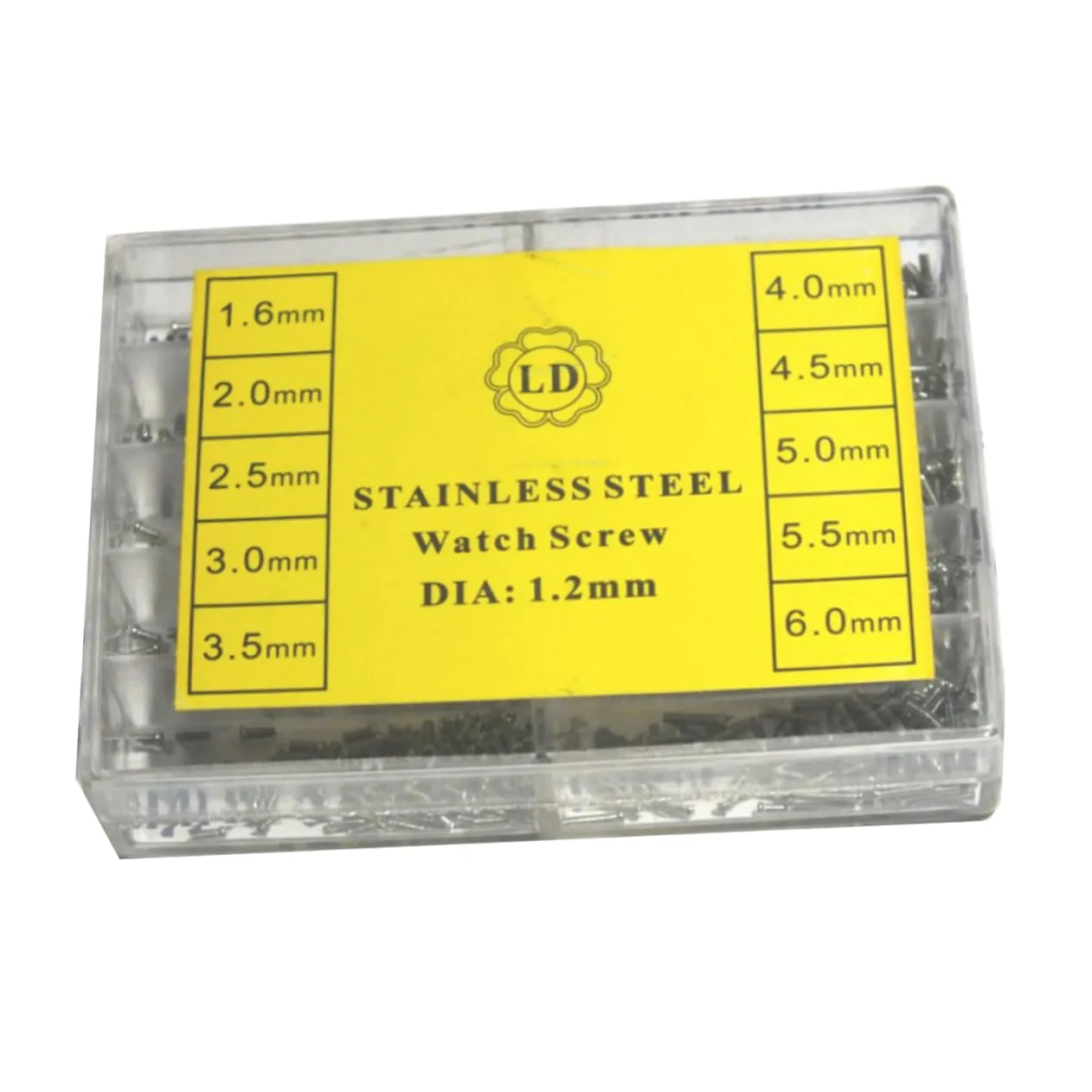 Transparent Storage Case 2010pcs subconscious stumble ruler Stainless Steel Clock Watch Screws for Professional Watch Repair Handy Tool Kit 