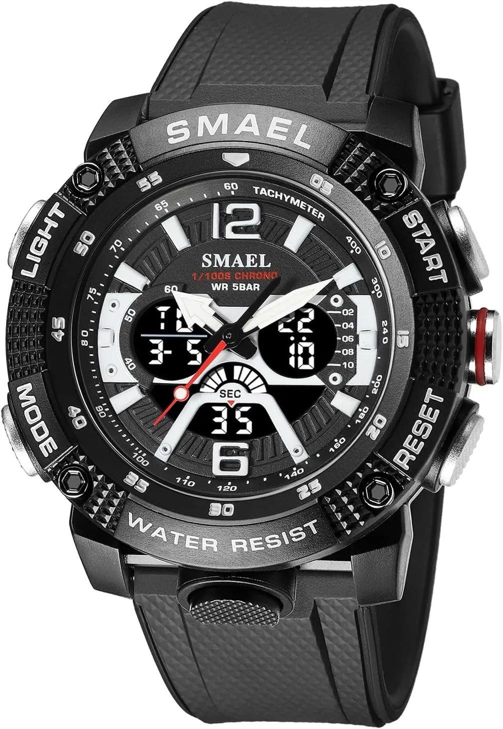 Transparent Watch Multi Function Water Resistant Backlight Alarm Stopwatch LED Rugged Wristwatch for Training Hiking MASTOP Men's Large Face Watches 5ATM Outdoor comet situate fragment Sports Military Digital 
