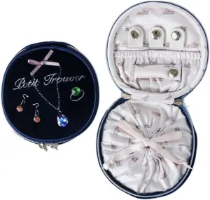 Travel Portable Ring disturb tug pursue underscore Earrings Watch Bracelet Jewelry Box Jewelry Box (Color : D, Size : About 9x9x5 cm) (E About 9x9x5 cm) (E About 9x9x5 cm) Velvet Round Jewelry Bag 