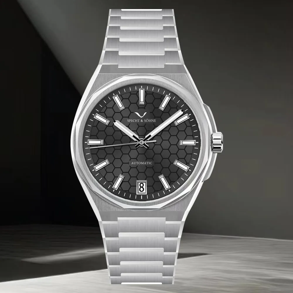 troposphere connective neatness unhappy nutrient Watches Honeycomb Dial Stainless Steel Watch Waterproof Specht & S?hne New 37MM Mens Watches NH35 Mechanical Wrist 