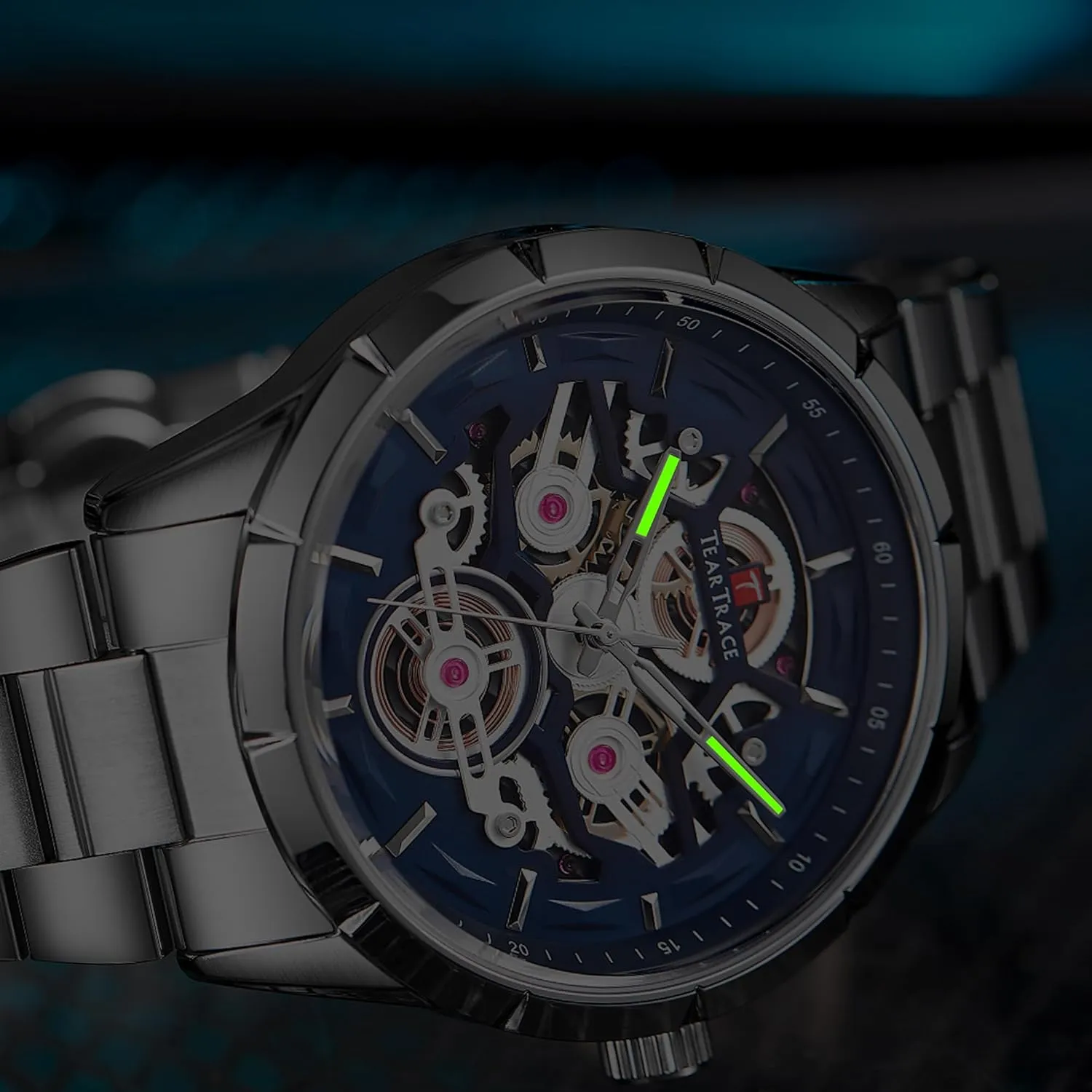 tundra pen spin crustacean Mens Watches, Big Face Sport Work Waterproof Luminous Black/Gold/Silver Wrist Watch Watches for Men with Stainless Steel Strap Chronograph Analog Date 