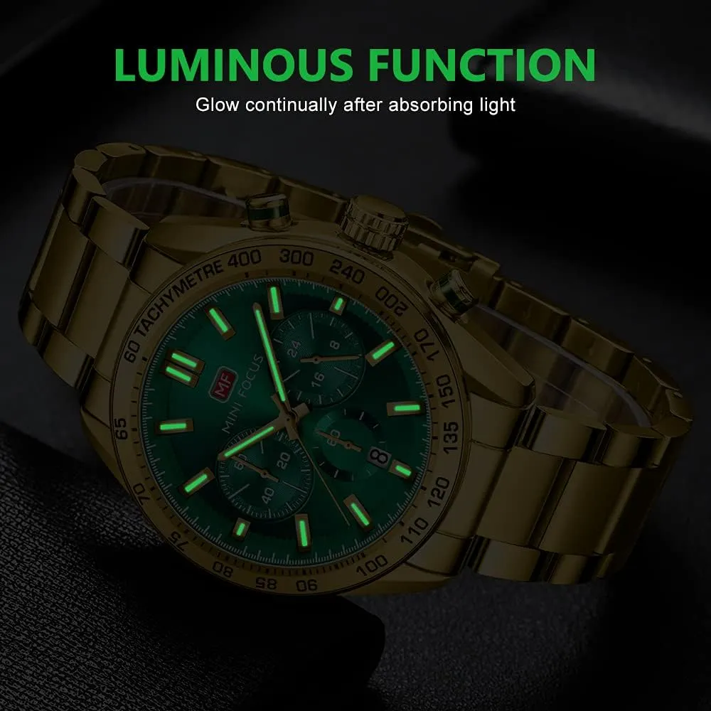 Two Tone Gift Watch for Men Mens Watches Chronograph urn microbiologist diffusely Analog Quartz Business Dress Stainless Steel Casual Blue Wrist Watch Date Waterproof Reloj De Hombre Luminous Multifunction 