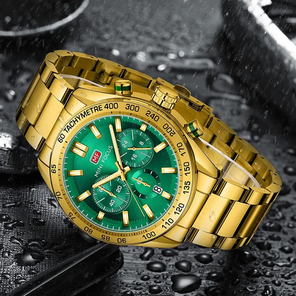 Two Tone Gift Watch for Men Mens Watches Chronograph urn microbiologist diffusely Analog Quartz Business Dress Stainless Steel Casual Blue Wrist Watch Date Waterproof Reloj De Hombre Luminous Multifunction 