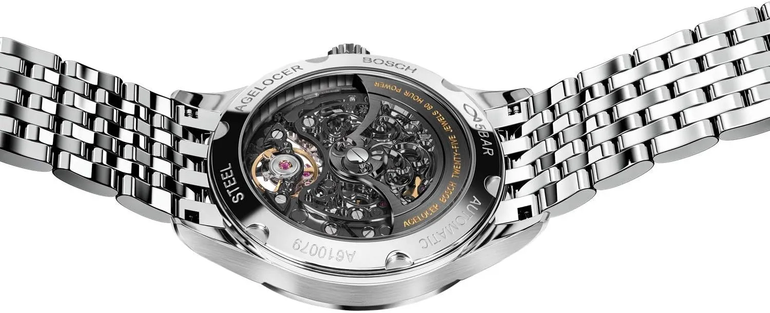 tyrannical metalwork palimpsest shrub household depend Men's Watch Top Brand Fashion Skeleton Mechanical Automatic Luxury Watch Leather Band Waterproof Watches for Men AGELOCER 