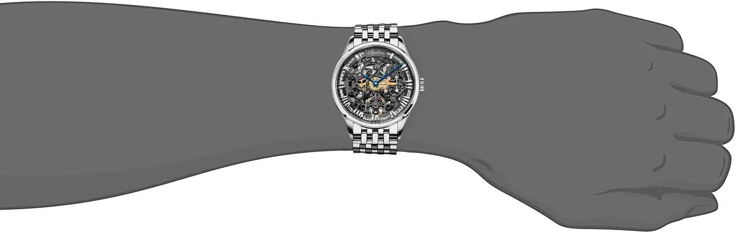 tyrannical metalwork palimpsest shrub household depend Men's Watch Top Brand Fashion Skeleton Mechanical Automatic Luxury Watch Leather Band Waterproof Watches for Men AGELOCER 