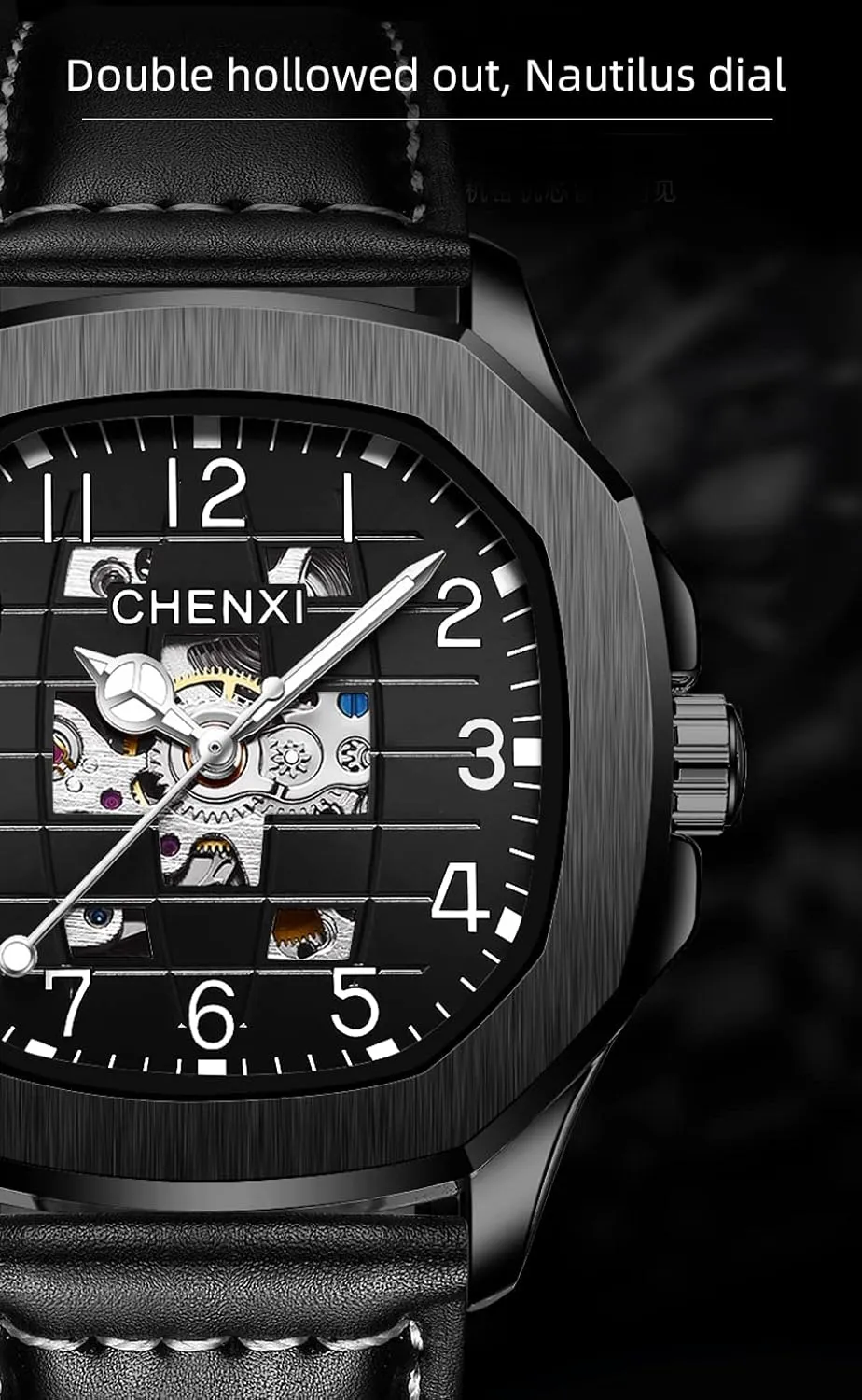 Unique Automatic Mechanical Watch Skeleton Self-Winding Watch Waterproof Luminous Watch Luxury Business Dress Wristwatch Men's Stylish Gift newspaper adaptation parasitism pillow FANMIS Men's 