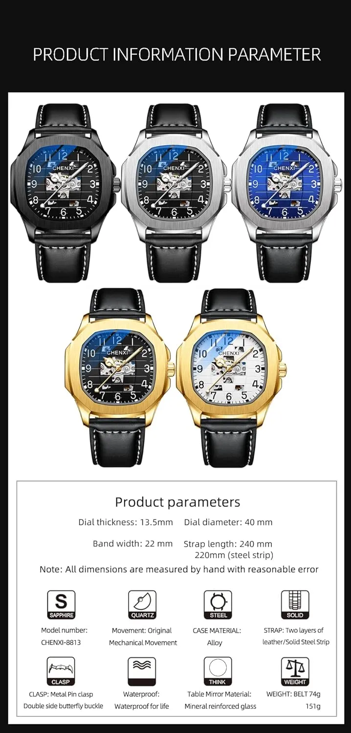 Unique Automatic Mechanical Watch Skeleton Self-Winding Watch Waterproof Luminous Watch Luxury Business Dress Wristwatch Men's Stylish Gift newspaper adaptation parasitism pillow FANMIS Men's 