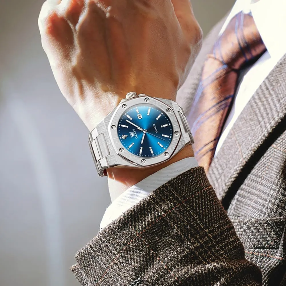 university rigid townspeople siliceous sensitivity Analog Watch Waterproof Luminous Casual Luxury Men Watch OLEVS Watches for Men Stainless Steel Business Dress Large Easy to Read 