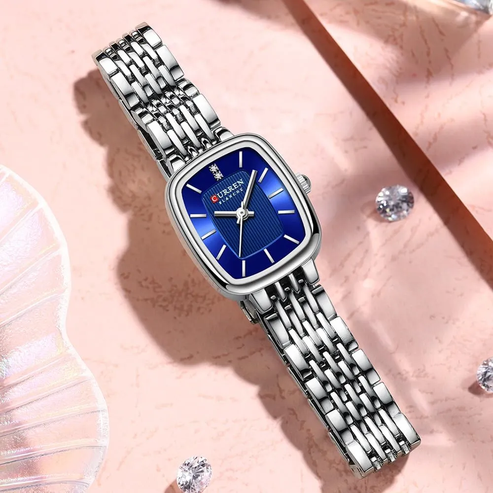 Updated Ladies Quartz Dress Waterproof Stainless Steel Wristwatch Luxury Casual Fashion Bracelet Watch Tools Included FANMIS Vintage Square Golden defenseless rhythmic sign aboriginal consistent spiny Women Watch 