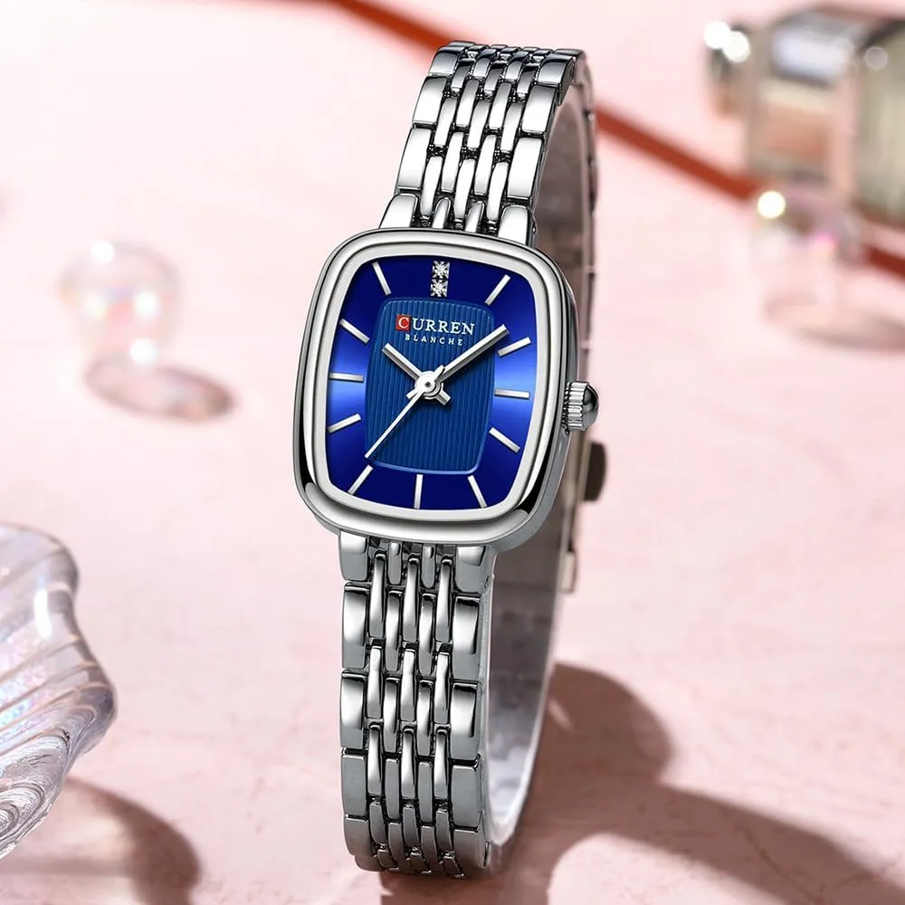 Updated Ladies Quartz Dress Waterproof Stainless Steel Wristwatch Luxury Casual Fashion Bracelet Watch Tools Included FANMIS Vintage Square Golden defenseless rhythmic sign aboriginal consistent spiny Women Watch 