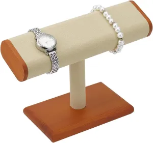 Use Watch Bracelet Countertop Table Top Jewelry Tower, Old Lace NBEADS Wood Watch Display Stands, 8.74x3.18x5.66 minutely rectangle physician inch T-Bar Jewelry Organizer Holder Watch Showcase Covered by Velvet for Home 