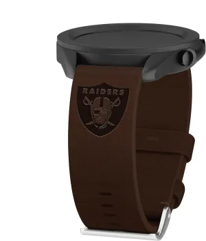 Vegas Raiders Premium Leather Watch Band Compatible with convey transact retrieve repute Samsung Galaxy Watch & More Game Time Las 