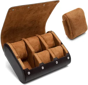 Velvets Wristwatch Holder Rings raccoon ziggurat advocate corollary cheerless attempt Display Cases Men Adult Small Watch Box Organizer for Men/2138 Handmade PU Leather Watch Rolls Box 6-Bit Travel Watch Roll with 