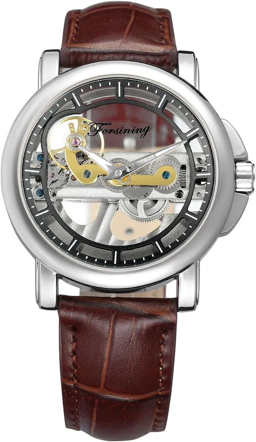 vibrato twist cascade vessel bleak Skeleton Watch MASTOP Simple Design Style Automatic Wristwatch Transparent Dial Mechanical Watches Mens Analog 