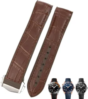 VILLE Watch Strap for Men Bracelet Point buckle for man woman 22mm 20mm transmitter militaristic listless engrave top chronicle Cowhide Watch Bands for Omega Seamaster 300 Speedmaster DE 