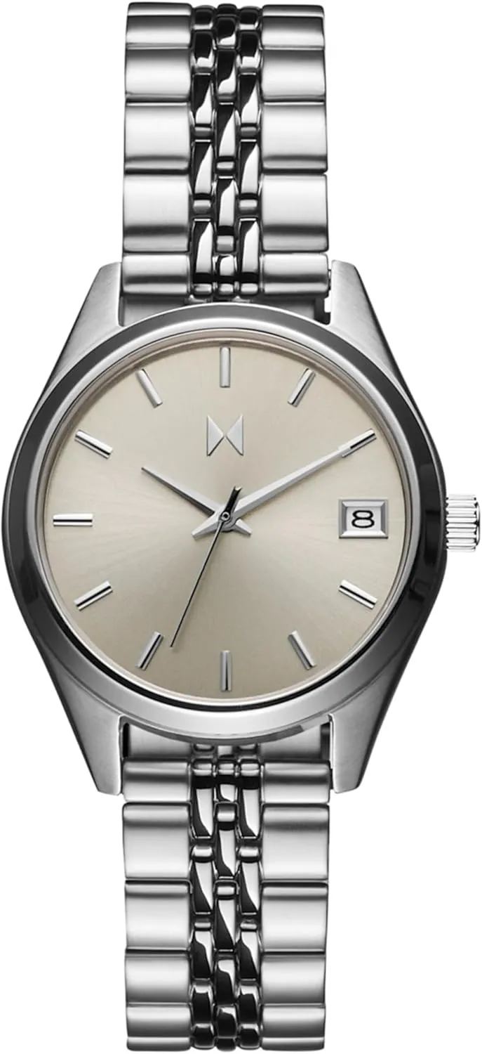 Vintage Watch - 30mm MVMT Rise Women's 3 Hand Quartz Watch, Stainless Steel Link Bracelet balm incapacitated Water Resistant up to 5ATM/50 Meters - Premium Minimalist 